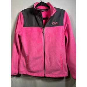 Fila Sport Youth Girls Faux Fur Zip Up Jacket Pink in Color Size XL (16)